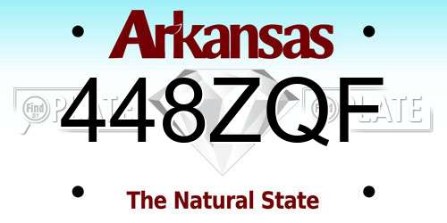 448ZQF Arkansas License Plate