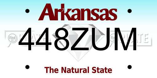 448ZUM Arkansas License Plate