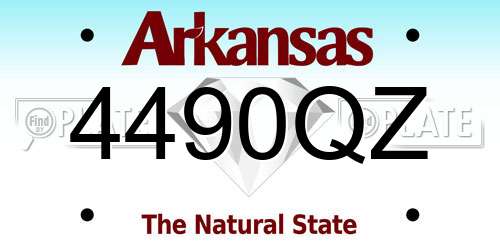 4490QZ Arkansas License Plate