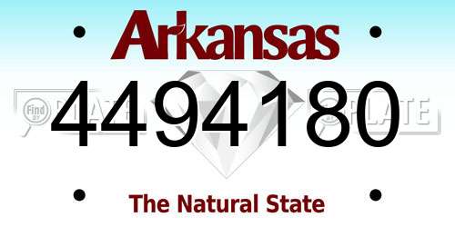 4494180 Arkansas License Plate