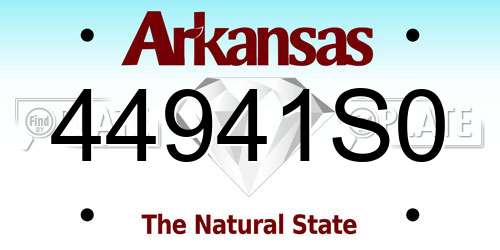 44941S0 Arkansas License Plate