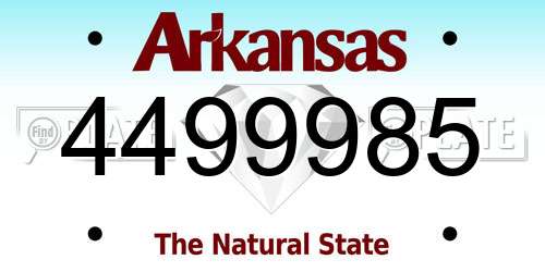 4499985 Arkansas License Plate