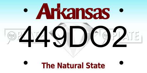 449DO2 Arkansas License Plate