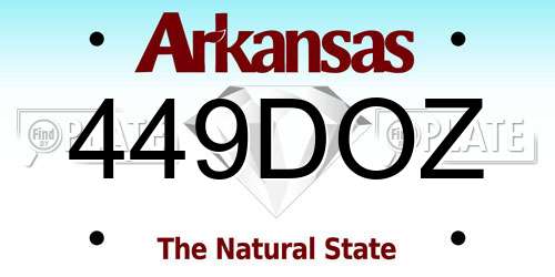 449DOZ Arkansas License Plate