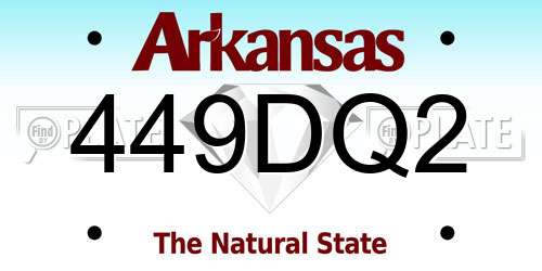 449DQ2 Arkansas License Plate