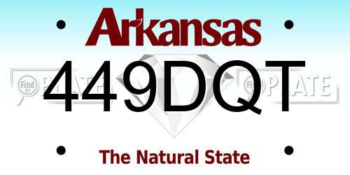 449DQT Arkansas License Plate