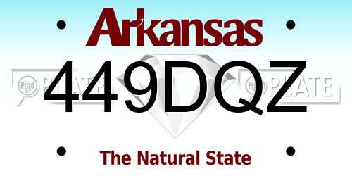 449DQZ Arkansas License Plate
