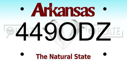 449ODZ Arkansas License Plate