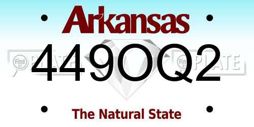 449OQ2 Arkansas License Plate