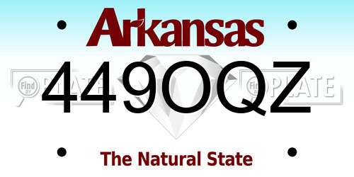 449OQZ Arkansas License Plate