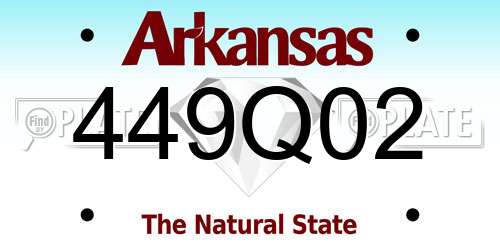 449Q02 Arkansas License Plate