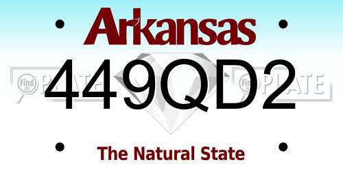 449QD2 Arkansas License Plate