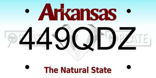 449QDZ Arkansas License Plate