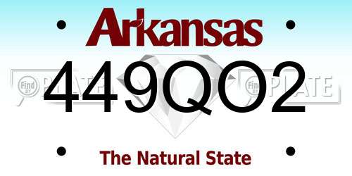 449QO2 Arkansas License Plate