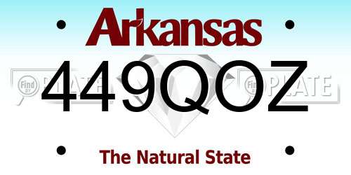 449QOZ Arkansas License Plate