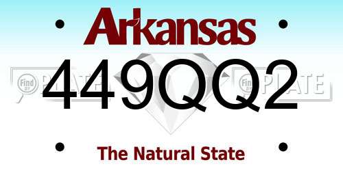 449QQ2 Arkansas License Plate