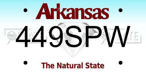 449SPW Arkansas License Plate