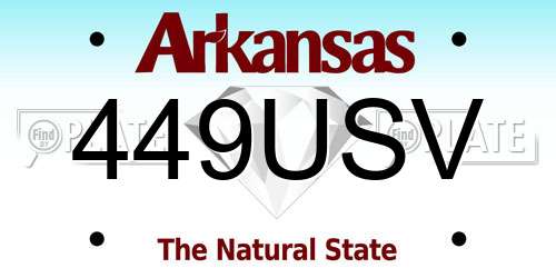 449USV Arkansas License Plate
