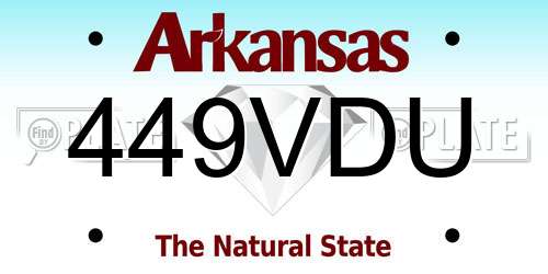 449VDU Arkansas License Plate