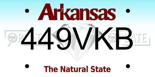 449VKB Arkansas License Plate