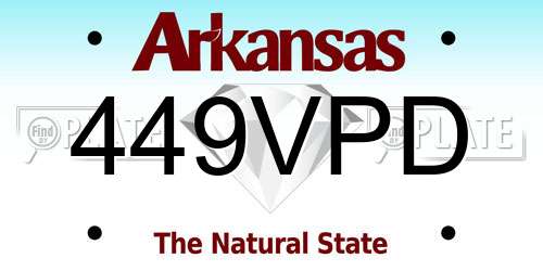 449VPD Arkansas License Plate
