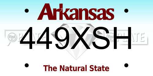449XSH Arkansas License Plate
