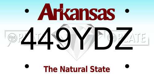 449YDZ Arkansas License Plate
