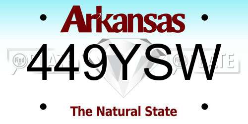 449YSW Arkansas License Plate