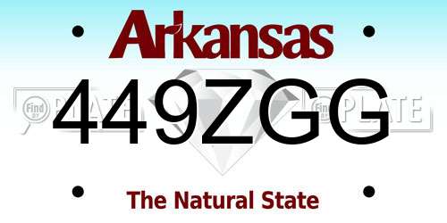 449ZGG Arkansas License Plate