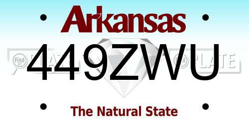449ZWU Arkansas License Plate