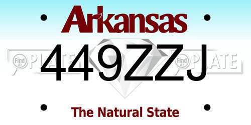 449ZZJ Arkansas License Plate