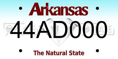 44AD000 Arkansas License Plate