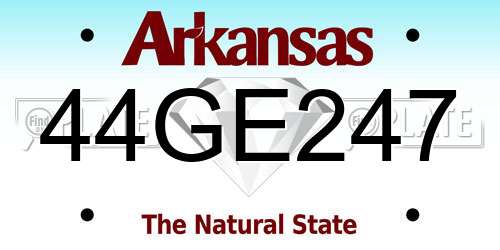 44GE247 Arkansas License Plate