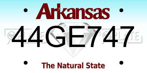 44GE747 Arkansas License Plate