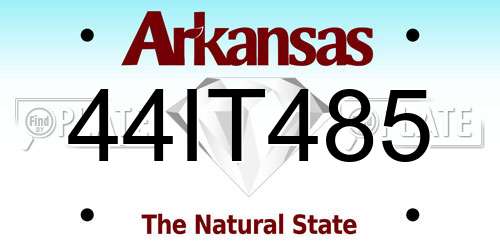 44IT485 Arkansas License Plate
