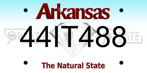 44IT488 Arkansas License Plate