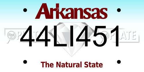 44LI451 Arkansas License Plate