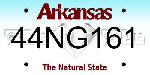 44NG161 Arkansas License Plate