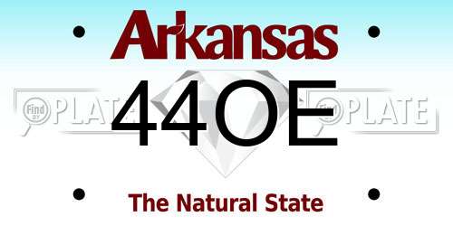 44OE Arkansas License Plate