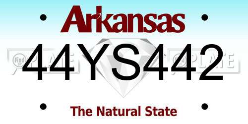 44YS442 Arkansas License Plate