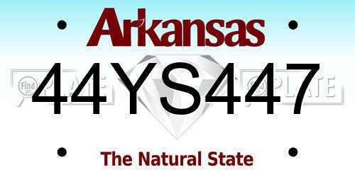 44YS447 Arkansas License Plate