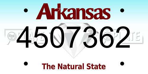 4507362 Arkansas License Plate