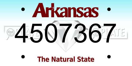 4507367 Arkansas License Plate