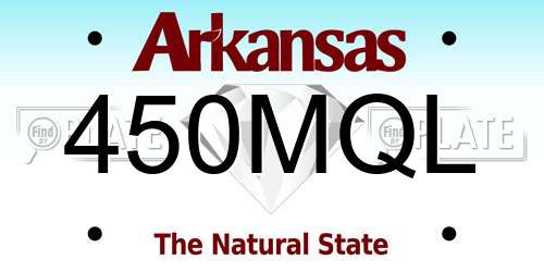 450MQL Arkansas License Plate