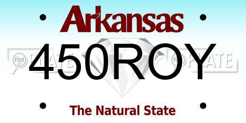 450ROY Arkansas License Plate