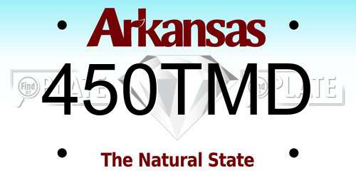 450TMD Arkansas License Plate