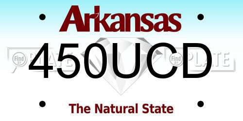 450UCD Arkansas License Plate