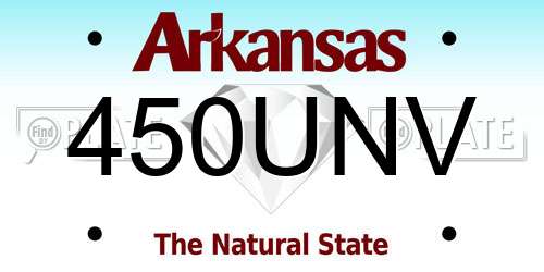450UNV Arkansas License Plate