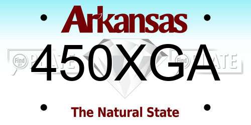 450XGA Arkansas License Plate