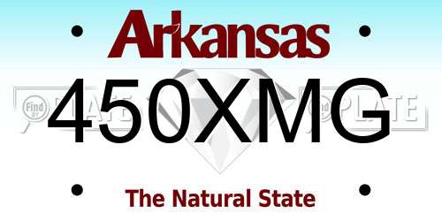 450XMG Arkansas License Plate